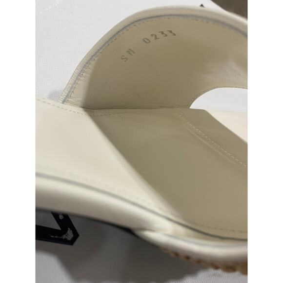 Givenchy Sandal Raffia 4G Block Heel Leather Mules Ivory Tan - Picture 6 of 11